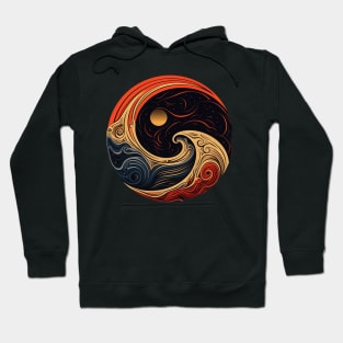 sunset and waves logo Hoodie